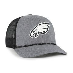 Philadelphia Eagles '47 Carbon Rope Trucker Adjustable Hat Heather Charcoal | 47 brand