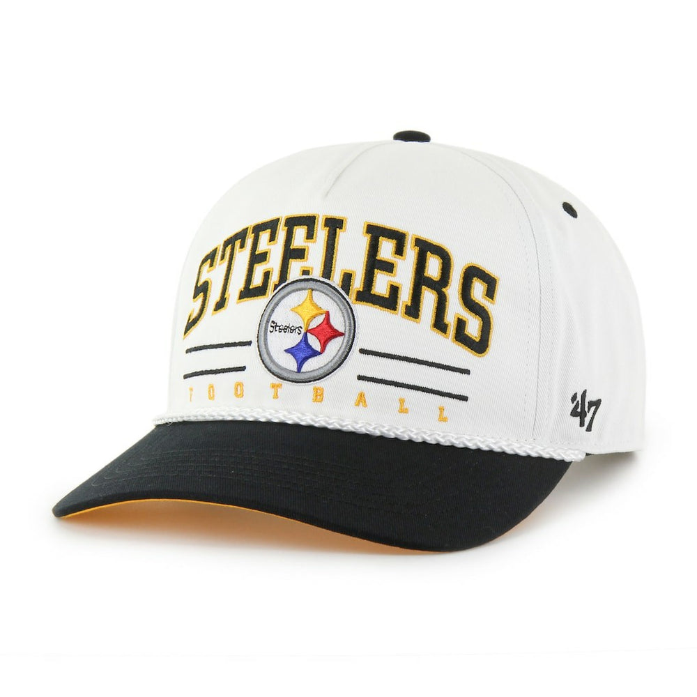 Pittsburgh Steelers '47 Roscoe Two-Toned Hitch Adjustable Hat White/Black | 47 brand