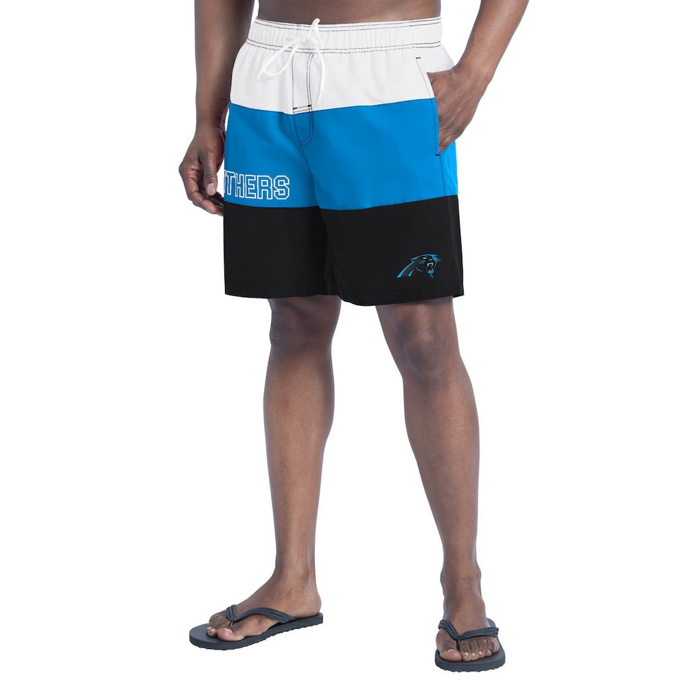 Carolina Panthers G-III Sports by Carl Banks Sunrise Volley Swim Shorts Black/Blue | NFL