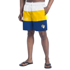 Los Angeles Rams G-III Sports by Carl Banks Sunrise Volley Swim Shorts Royal/Gold | NFL