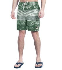 Green Bay Packers G-III Sports by Carl Banks Horizon Volley Swim Shorts Green/Gray | NFL