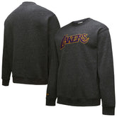 Los Angeles Lakers Black Out Collection Snow Washed Vintage Logo Pullover Sweatshirt Black - NBA