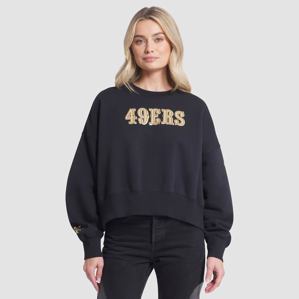 San Francisco 49ers Women's 2025 Rivalries Collection Oversized Phoenix Fleece Sweatshirt Black | Nike for Sale