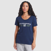 Seattle Seahawks Women's 2025 Rivalries Collection Slub Dri-FIT T-Shirt College Navy | Nike for Sale