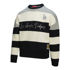 Los Angeles Dodgers Mitchell & Ness Women's Cooperstown Collection Blocked Fleece Pullover Sweatshirt- Gray/Black Pullover - MLB