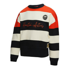 Houston Astros Mitchell & Ness Women's Cooperstown Collection Blocked Fleece Pullover Sweatshirt- Orange/Black Pullover - MLB