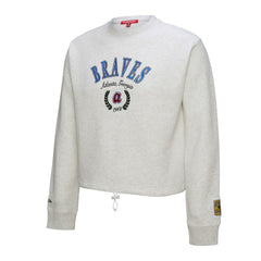 Atlanta Braves Mitchell & Ness Women's Cropped Toggle Pullover Sweatshirt - MLB