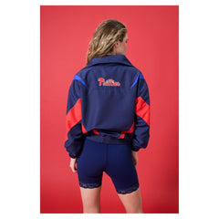 Philadelphia Phillies Terez Women's Ripstop Chevron Quarter-Zip Pullover - MLB