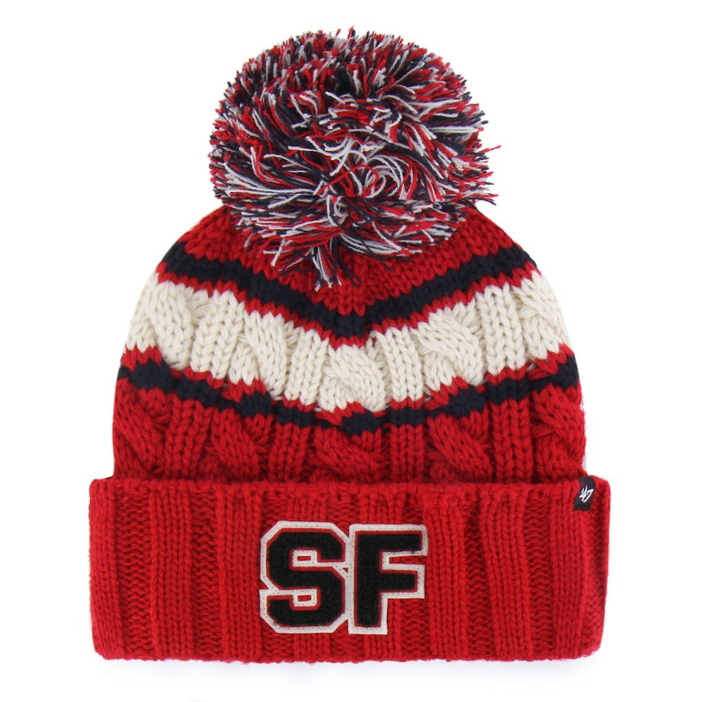 San Francisco 49ers '47 Women's Emma Cuffed Knit Hat with Pom Scarlet | 47 brand