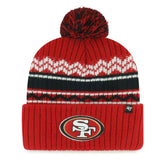 San Francisco 49ers '47 Youth Polar Vortex Cuffed Knit Hat with Pom Scarlet | 47 brand