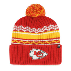 Kansas City Chiefs '47 Youth Polar Vortex Cuffed Knit Hat with Pom Red | 47 brand