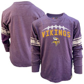 Minnesota Vikings Wes & Willy Youth Football Long Sleeve T-Shirt Heather Purple | NFL