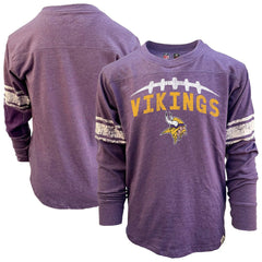 Minnesota Vikings Wes & Willy Youth Football Long Sleeve T-Shirt Heather Purple | NFL