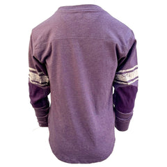Minnesota Vikings Wes & Willy Youth Football Long Sleeve T-Shirt Heather Purple | NFL