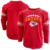 Kansas City Chiefs Wes & Willy Youth Football Long Sleeve T-Shirt Red | NFL