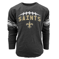 New Orleans Saints Wes & Willy Youth Football Long Sleeve T-Shirt Black | NFL