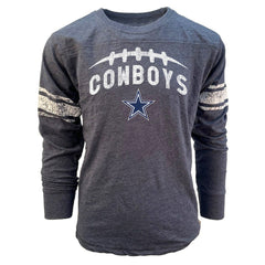 Dallas Cowboys Wes & Willy Youth Football Long Sleeve T-Shirt Navy | NFL