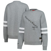 Pittsburgh Penguins Mitchell & Ness Women's Logo Lightweight Pullover Sweatshirt - Heather Gray - NHL