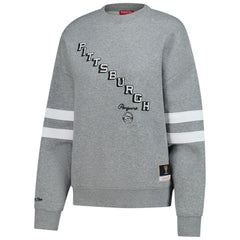 Pittsburgh Penguins Mitchell & Ness Women's Logo Lightweight Pullover Sweatshirt - Heather Gray - NHL