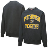 Pittsburgh Penguins Mitchell & Ness Playoff Win Fleece Pullover Sweatshirt - Heather Charcoal - NHL