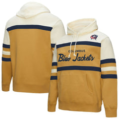 Columbus Blue Jackets Mitchell & Ness Head Coach Pullover Hoodie - Gold/Cream - NHL