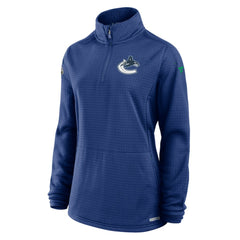 Vancouver Canucks Fanatics Women's Authentic Pro Rink Quarter-Zip Pullover - Blue - NHL