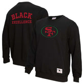 San Francisco 49ers Unisex Black Excellence Collection Icon Pullover Sweatshirt Black | Mitchell & Ness