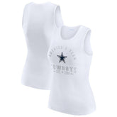Dallas Cowboys WEAR by Erin Andrews Women's Ribbed Graphic Tank Top White | NFL