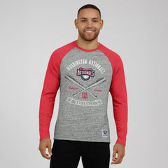 Washington Nationals Darius Rucker Collection by Fanatics Raw Edge Raglan Long Sleeve Baseball T-Shirt - MLB