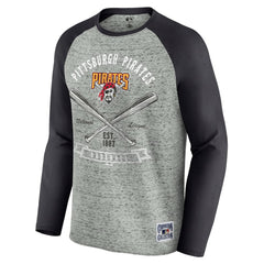 Pittsburgh Pirates Darius Rucker Collection by Fanatics Raw Edge Raglan Long Sleeve Baseball T-Shirt - MLB