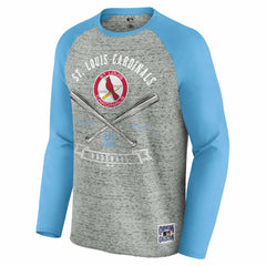 St. Louis Cardinals Darius Rucker Collection by Fanatics Raw Edge Raglan Long Sleeve Baseball T-Shirt - MLB