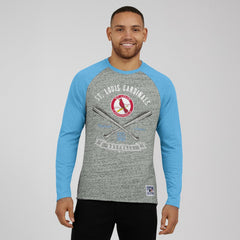 St. Louis Cardinals Darius Rucker Collection by Fanatics Raw Edge Raglan Long Sleeve Baseball T-Shirt - MLB