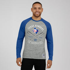 Texas Rangers Darius Rucker Collection by Fanatics Raw Edge Raglan Long Sleeve Baseball T-Shirt - MLB