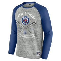 Detroit Tigers Darius Rucker Collection by Fanatics Raw Edge Raglan Long Sleeve Baseball T-Shirt - MLB
