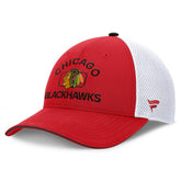 Chicago Blackhawks Fanatics Authentic Pro Rink Adjustable Trucker Hat - Red/White - NHL
