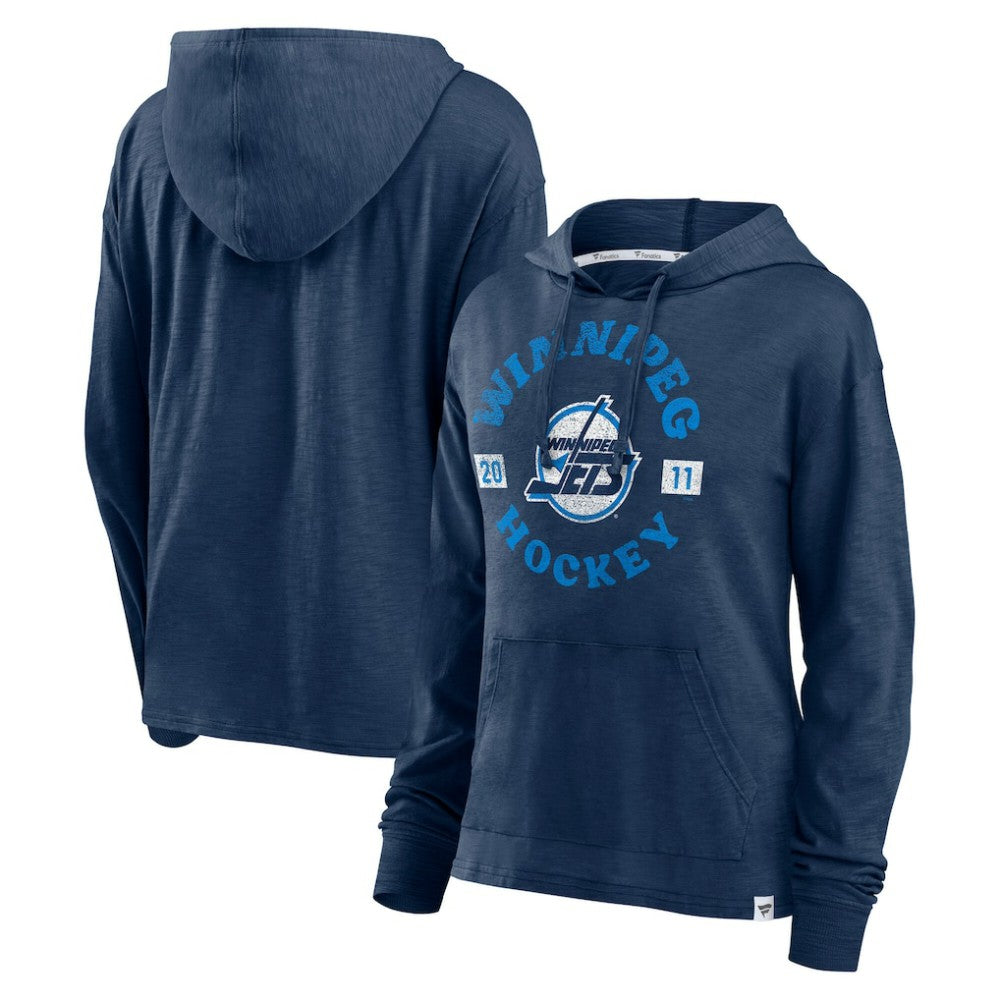 Winnipeg Jets Fanatics Women's Faded Pullover Hoodie - Heather Navy - NHL