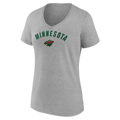 Minnesota Wild Fanatics Women's V-Neck T-Shirt - Gray - NHL
