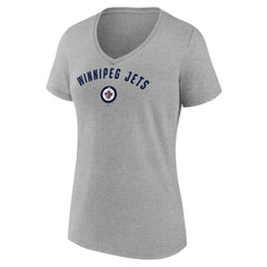 Winnipeg Jets Fanatics Women's V-Neck T-Shirt - Gray - NHL