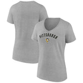 Pittsburgh Penguins Fanatics Women's V-Neck T-Shirt - Gray - NHL