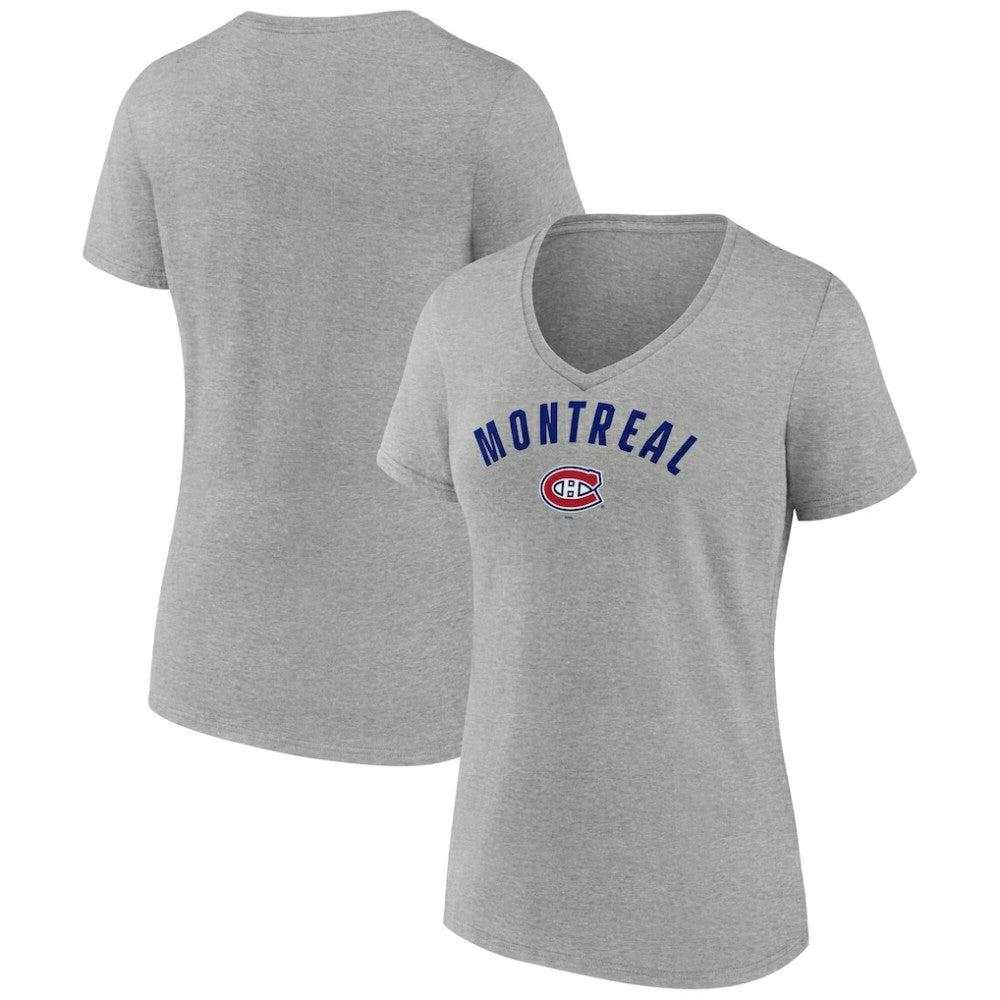 Montreal Canadiens Fanatics Women's V-Neck T-Shirt - Gray - NHL