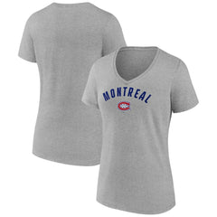Montreal Canadiens Fanatics Women's V-Neck T-Shirt - Gray - NHL
