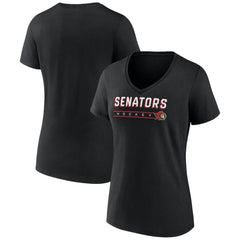 Ottawa Senators Fanatics Women's V-Neck T-Shirt - Black - NHL