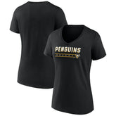 Pittsburgh Penguins Fanatics Women's V-Neck T-Shirt - Black - NHL
