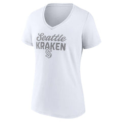 Seattle Kraken Fanatics Women's White Out V-Neck T-Shirt - NHL