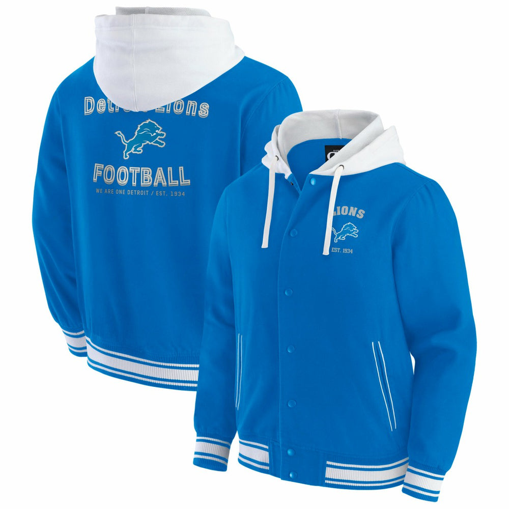 Detroit Lions Darius Rucker Collection Full-Snap Hoodie Jacket Blue | Fanatics