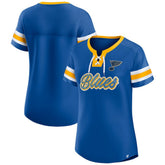 St. Louis Blues Fanatics Women's Iconic Athena Lace-Up T-Shirt - Blue - NHL