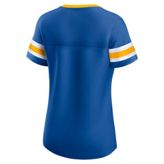 St. Louis Blues Fanatics Women's Iconic Athena Lace-Up T-Shirt - Blue - NHL