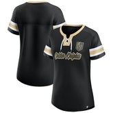 Vegas Golden Knights Fanatics Women's Iconic Athena Lace-Up T-Shirt - Black - NHL