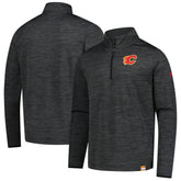 Calgary Flames Fanatics Authentic Pro Lightweight Quarter-Zip Pullover - Heather Charcoal - NHL
