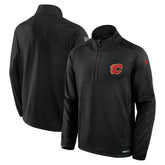 Calgary Flames Fanatics Authentic Pro Rink Quarter-Zip Top - Black - NHL